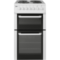 BEKO BCDP503W Electric Cooker White with Double Oven and 4 Zone Solid plate Hob