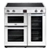 Belling 90Ei 90cm electric range cooker with induction, Maxi-Clock, market leading tall oven and easy clean enamel.