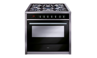 CDA RV911SS Dual Fuel Range Cooker Black Glass with Single Oven - A Energy Rating