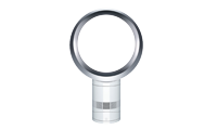 Dyson AM06-White 12" Bladeless Desk Fan for Cooling in White & Silver.