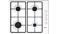 NEFF T26BR46W0 4 Burner Gas Hob with Cast Iron Pan Supports
