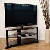 RGB ZIN371448HYB Universal Hybrid Oval Glass TV Stand for Screens upto 37"