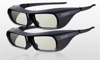 SONY TDGBR250Bx2 Rechargeable 3D Active Shutter Glasses with Durable, Lightweight Design.2 Pairs
