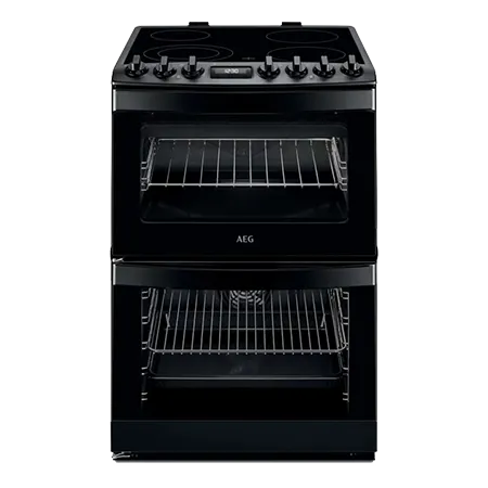 AEG CCB6741MCB Freestanding Ceramic Electric Cooker with Double Oven,  Matt Black