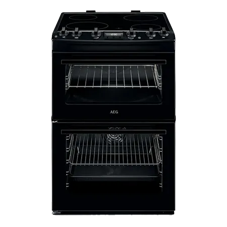 AEG CCX6540ACB Freestanding Ceramic Electric Cooker with Double Oven, Black