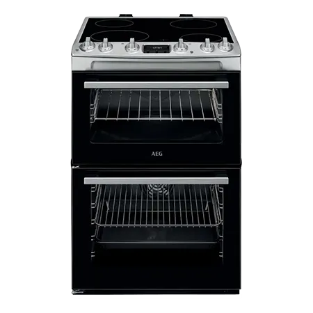 AEG CCX6540ACM Freestanding Ceramic Electric Cooker with Double Oven, Stainless Steel
