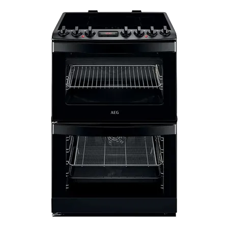 AEG CCX6740ACB Freestanding Ceramic Electric Cooker with Double Oven, Black