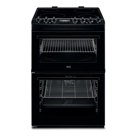 AEG CCX6740ACB Freestanding Ceramic Electric Cooker with Double Oven, Black