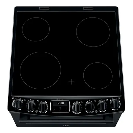 AEG CCX6740ACB Freestanding Ceramic Electric Cooker with Double Oven, Black