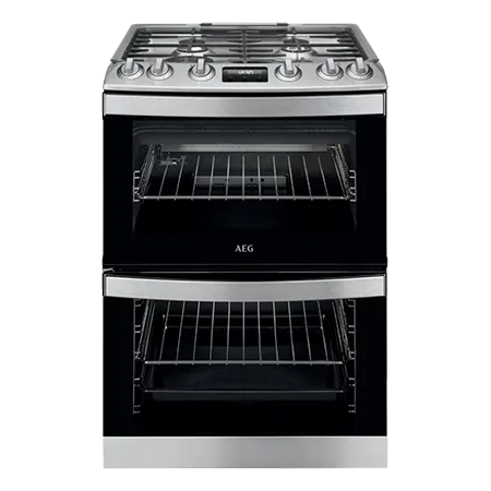 AEG CGB6131ACM Freestanding Gas Cooker with Double Oven, Stainless Steel