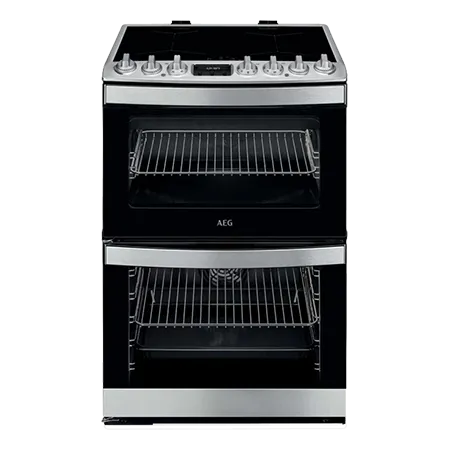 AEG CIB6734ACM Freestanding Induction Electric Cooker with Double Oven, Stainless Steel