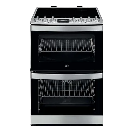 AEG CIB6743ACM Freestanding Induction Electric Cooker with Double Oven, Stainless Steel
