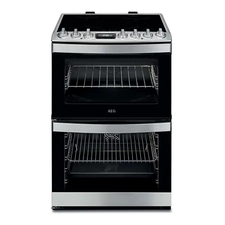 AEG CIB6743ACM Freestanding Induction Electric Cooker with Double Oven, Stainless Steel