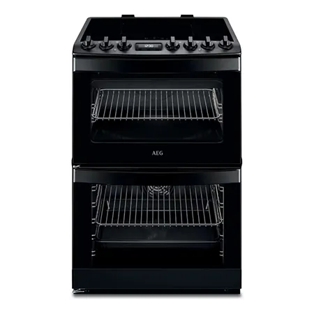 AEG CIB6743MCB Freestanding Induction Electric Cooker with Double Oven, Matt Black