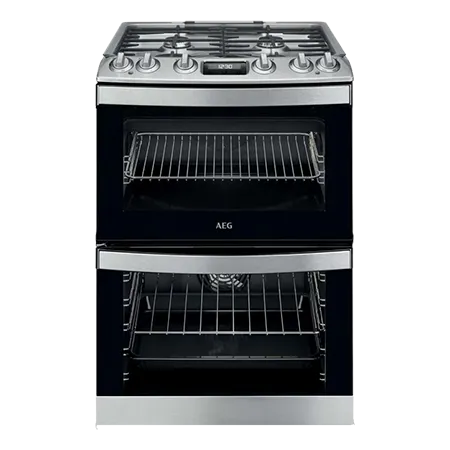 AEG CKB6541ACM Freestanding Dual Fuel Cooker with Double Oven, Stainless Steel