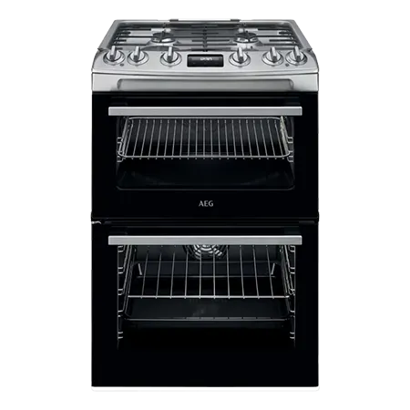 AEG CKX6540ACM Freestanding Dual Fuel Cooker with Double Oven, Stainless Steel