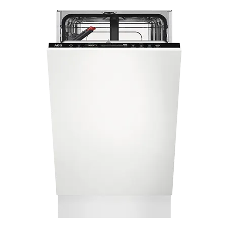 AEG FSB73427Z 45cm Fully Built in Slimline Dishwasher, Black
