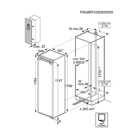 AEG NK9CS181EC Built In Larder Fridge, Fixed Hinge