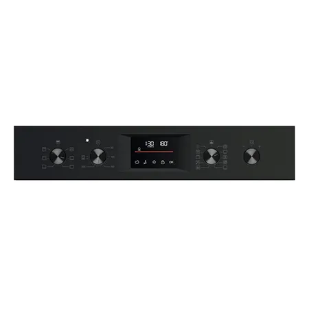 AEG OU5CP40B Built In Electric Double Oven, Black Stainless Steel