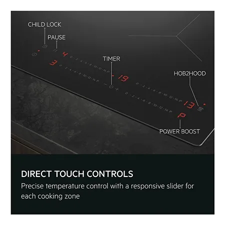 AEG TO64IC0XFB Built In 60cm Induction Hob, Touch Control, Black