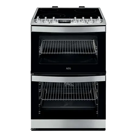 AEG CCB6741ACM Freestanding Ceramic Electric Cooker with Double Oven, Stainless Steel