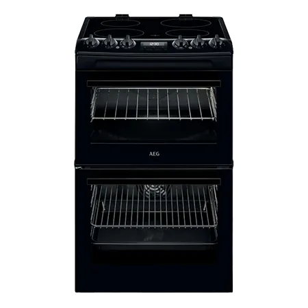 AEG CCX1530ACB 55cm Freestanding Ceramic Electric Cooker with Double Oven, Black