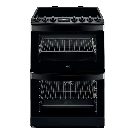 AEG CIB6743MCB Freestanding Induction Electric Cooker with Double Oven, Matt Black