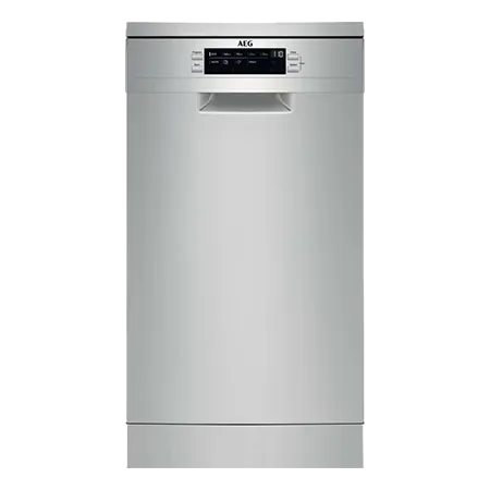 AEG FFB73527ZM Freestanding Slim 45cm Dishwasher, Stainless Steel