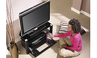 Alphason ABRD800-BLK Ambri Series D Shaped Enclosed Cabinet for Flat Screen TVs upto 37"