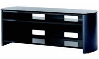 Alphason FW1350BVB 3 Shelf Support with Real Wood Veneer for LCD/Plasma Screens upto 60" with AV Equipment