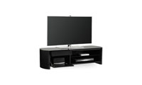 Alphason FW1350CBBLK Real Wood Veneer with Piano Black Glass / Black Oak TV Stand for TVs up to 60"