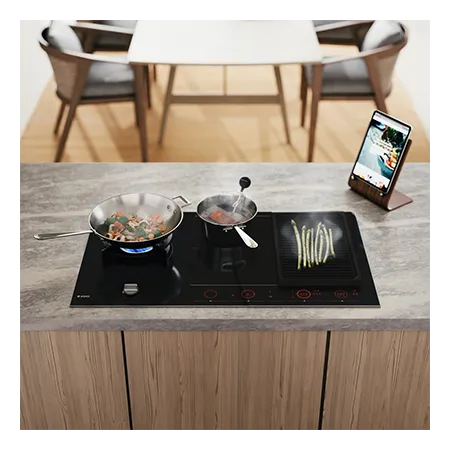 Asko HIG89524BGB1 90cm 5 Zone Induction/Gas Hob - Black