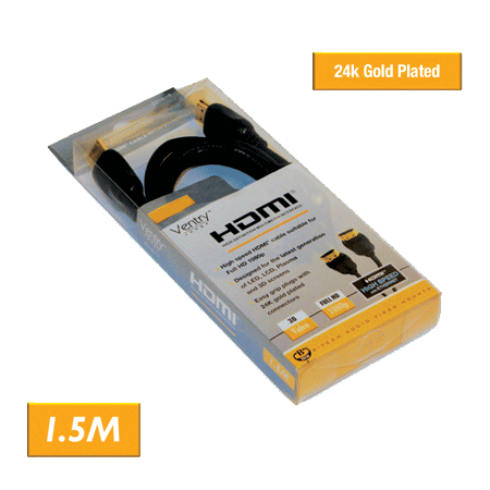 B TECH BTV815-FR 1.5m Ventry High Speed 24 k gold plated HDMI Cable with Ethernet B TECH BTV815-FR 1.5m Ventry High Speed 24 k gold plated HDMI Cable with Ethernet