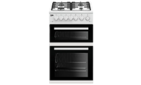 BEKO EDVG505W 50cm Gas Cooker White with Double Oven  4 Burner Hob and Enamel Pan Supports