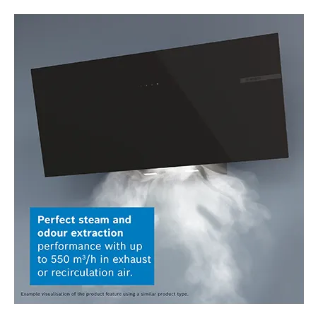 BOSCH DWK65DF61B 60cm Wall-mounted cooker hood clear glass black