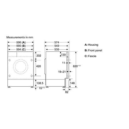 BOSCH WKD28490GB Built In Washer Dryer, 8kg/5kg, 1400rpm, White