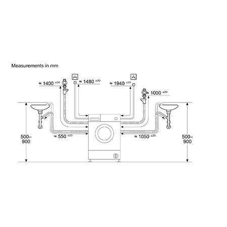 BOSCH WKD28490GB Built In Washer Dryer, 8kg/5kg, 1400rpm, White