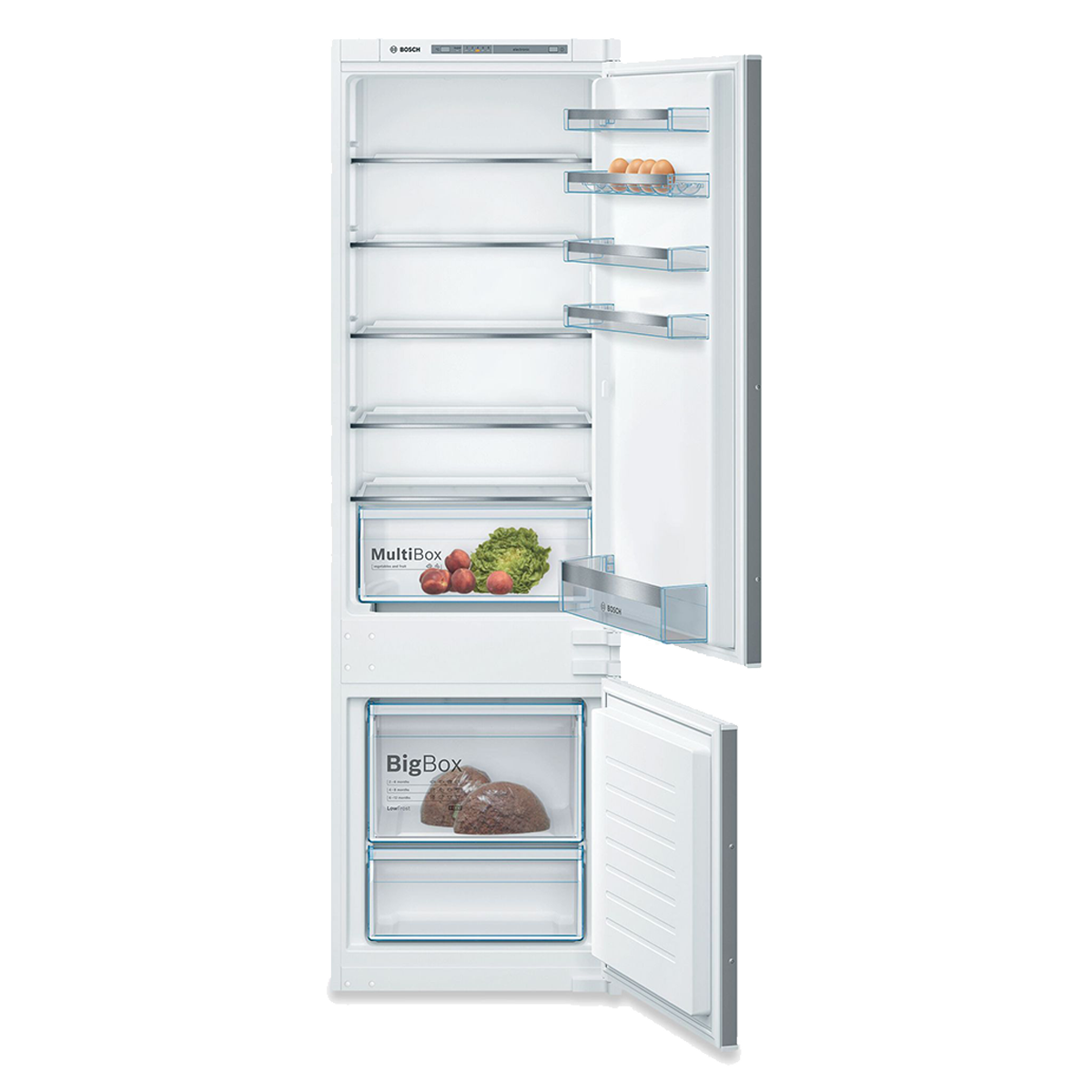 BOSCH KIV87NSF0G, Integrated 70/30 Fridge Freezer with Sliding Door