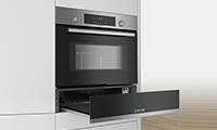 BOSCH BIC510NS0B 14cm Warming Drawer Black with Steel Trim BOSCH BIC510NS0B 14cm Warming Drawer Black with Steel Trim