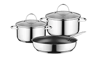 BOSCH HEZ9SE030 HEZ9SE030 Three Piece Induction Pan Set for Induction Hobs- Stainless steel BOSCH HEZ9SE030 HEZ9SE030 Three Piece Induction Pan Set for Induction Hobs- Stainless steel