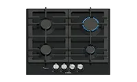 BOSCH PCP6A6I90 60cm 4 Burner Gas Hob in Black Colour