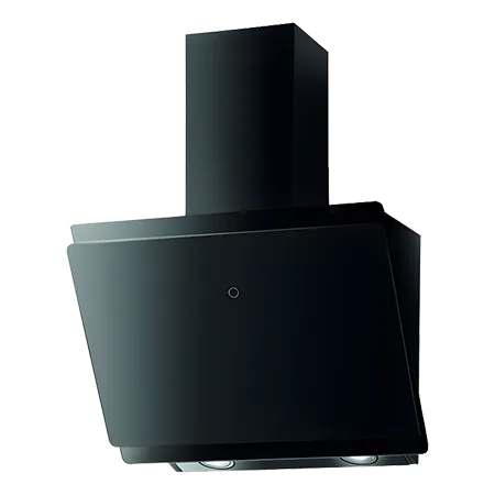 CATA ICON60H 60cm Black Angled Glass Hood with Hidden Touch
