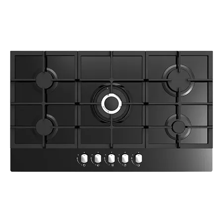 CATA UBGOG901BK 90cm Black Glass 5 Burner Nat Gas Hob