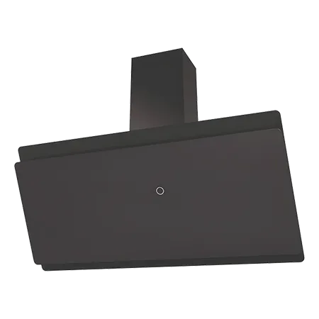 CATA ICON90H 90cm Black Angled Glass Hood with Hidden Touch