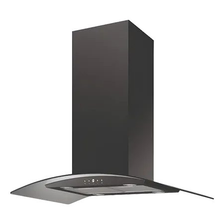 CATA ISLA90BK 90cm Black Curved Glass Island Hood