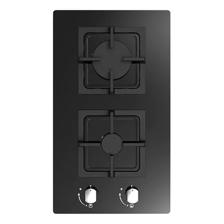CATA UBGOG302BK 30cm Black Glass 2 Burner Nat Gas Hob