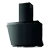 CATA ICON60H 60cm Black Angled Glass Hood with Hidden Touch