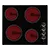 CATA UBCH60KCR 60cm Black 4 Zone Ceramic Hob With Rotary Controls