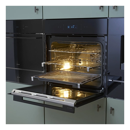 Caple C2403BG Built In Pyrolytic Electric Single Oven, Black Glass
