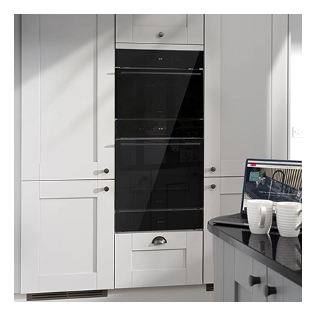 Caple C2403BG Built In Pyrolytic Electric Single Oven, Black Glass